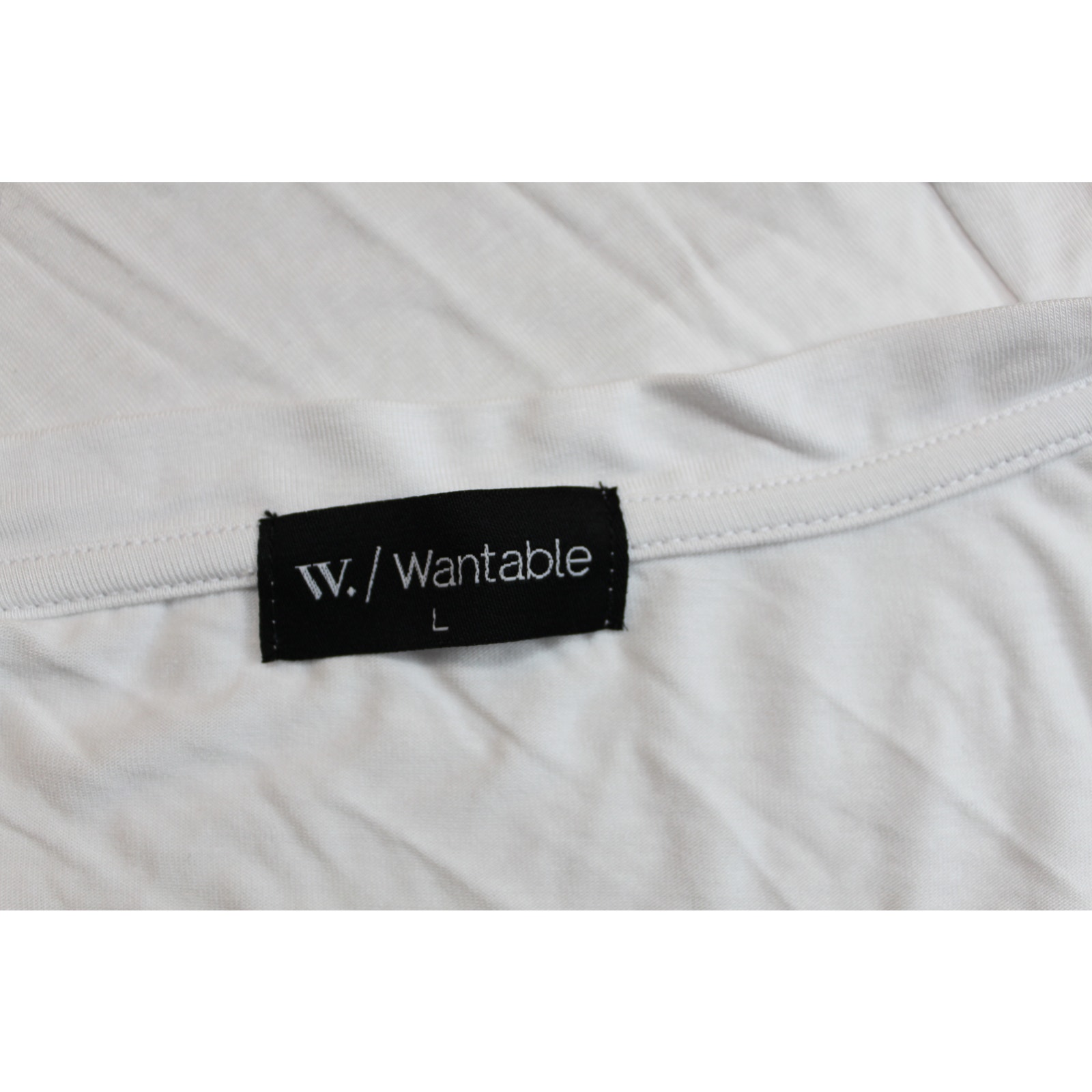 Nwt W. / Wantable White Short Sleeve V-Neck Stretchy Pocket Tee Shirt Size L — image 7 of 8